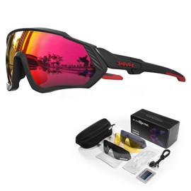KAPVOE Polarised Cycling Glasses, 5 Interchangeable Lenses, Unisex Sports Sunglasses for Men and Women, Suitable for Cycling, Mountain Biking, Running, Fishing, Rowing, Golf 03