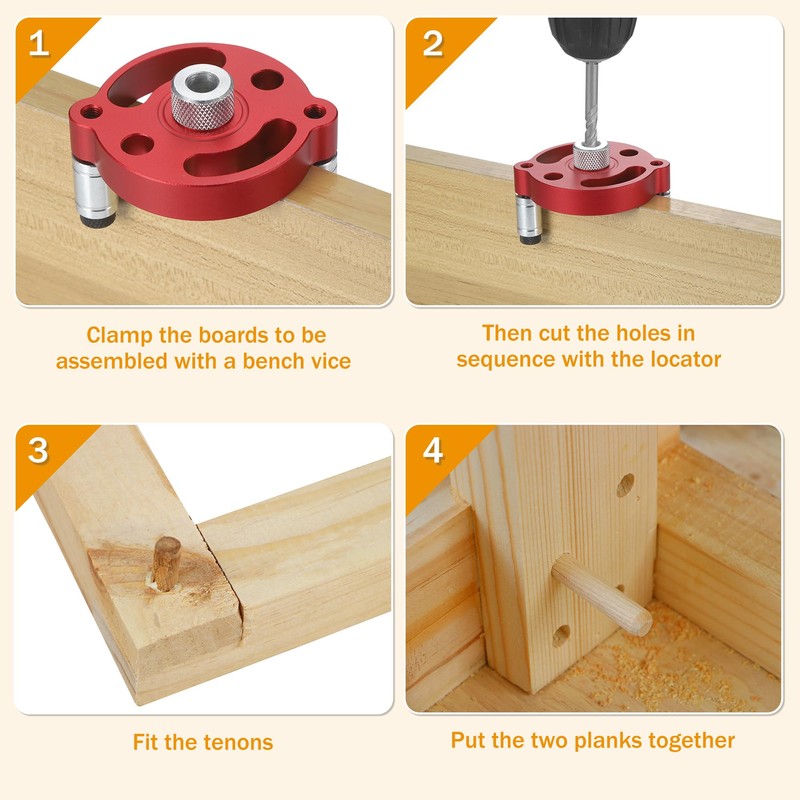 Zocipro Woodworking Center Finder Tool Kit, Aluminium Alloy Drill Guide