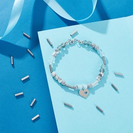 UNICRAFTALE About 500pcs 10mmx2.5mm 304 Stainless Steel Tube Beads Column Silver Spacer Beads for Bracelet Metal Charms Craft DIY Supplies