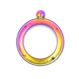 Tiardey Bracelet Bangle Bottle, 3.5 oz Smooth Stainless Steel Portable Bracelet Bottle for Party Outdoor Activities Gift Ideas - Colourful Rhinestones