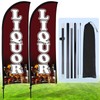 Buryeah 2 Sets Liquor Feather Flag Pole Kit, 7 ft