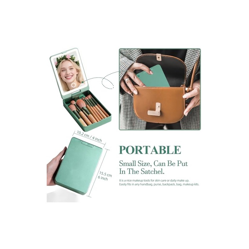 BS-MALL Set de Brochas de Maquillaje de Viaje 14 Piezas