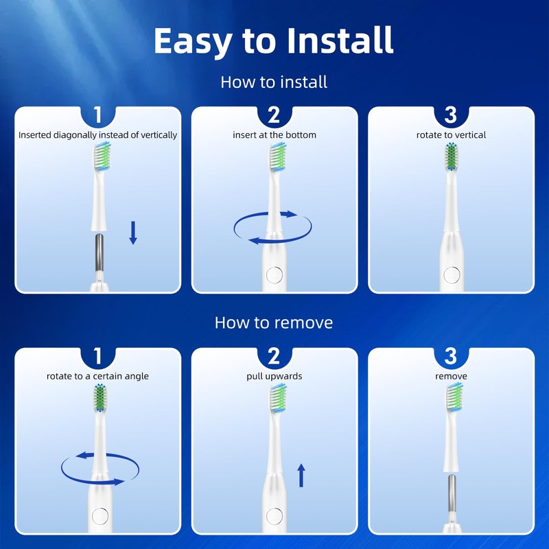 Toolsy 10 Pack Toothbrush Replacement Heads Compatible with Bitvae D2