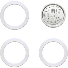 Empaque para cafetera italiana. Juego de 3 Sellos de Silicona y 1 filtro. 1/2/3/6/9/12 tazas (2 Tazas)
