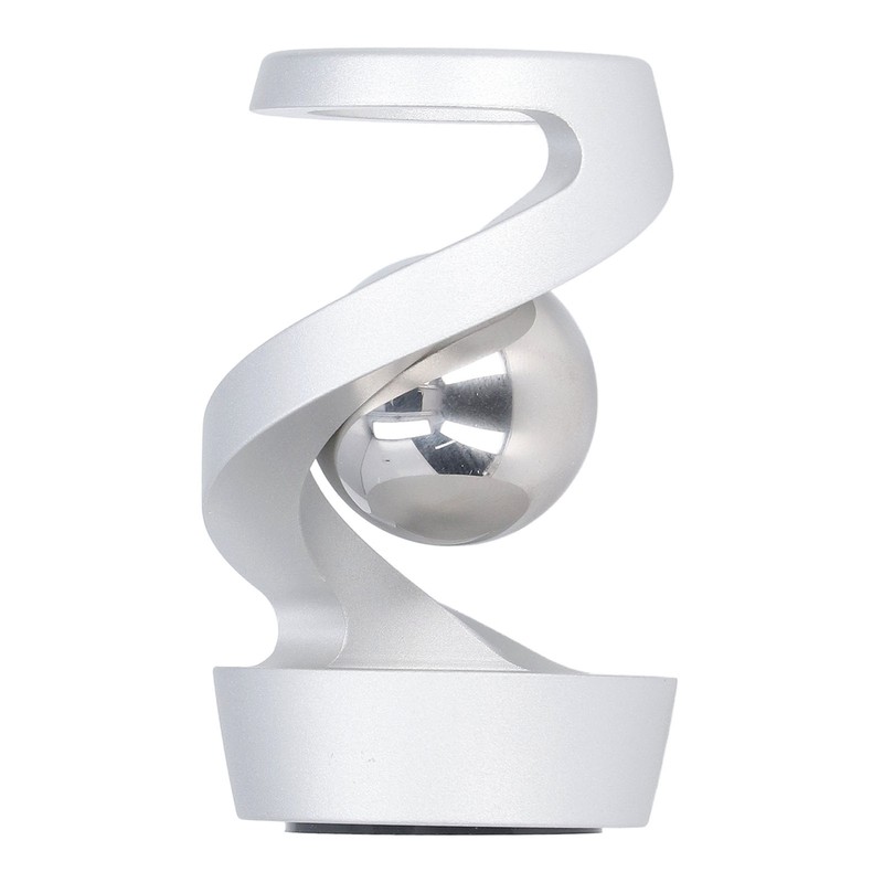 Desktop Suspended Gyroscope Reduce Anxiety Silver Bead Aluminium Alloy Rotating
