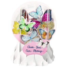 Up With Paper Pop-Up Everyday Snow Globe Greeting Card - Butterflies