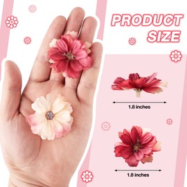 Janinka 120 Pieces Faux Flowers for Crafts Artificial Small Flower Heads Silk Flowers Daisy Peony Mini Fabric Flowers Stemless Small Faux Flowers for Decoration for Home Wedding Party