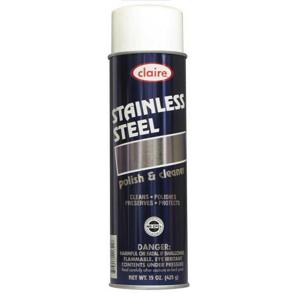 Claire C-841 15 Oz. Stainless Steel Polish & Cleaner Aerosol Can (Case of 12)