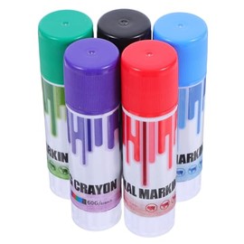 Crayones para Marcar Ganado 5 Piezas (60g) Colores Rojo, Verde, Azul, Negro y Morado, Resistentes al Agua para Cerdos, Vacas y Ovejas, Barras de Colores para Identificación