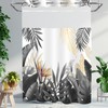 TWLSNCD Extra Long No Hook Tropical Shower Curtain with Snap