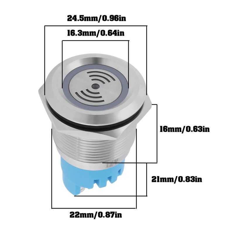 ECSiNG 2pcs 12V 22mm Waterproof Flash Buzzer LED Flash Alarm
