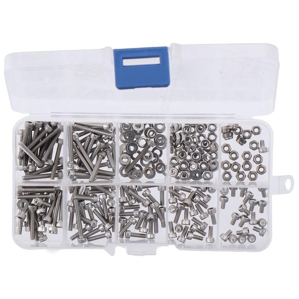 HOBBYIN 260Pcs M2.5x4/6/8/10/16/18/20mm Metric Screws Kit, Hex Socket Head Cap
