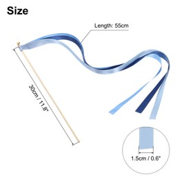 uxcell 100 Pcs Ribbon Sticks Chromatic Silk Ribbon Party Streamers for Wedding Activities, Valentines, Blue