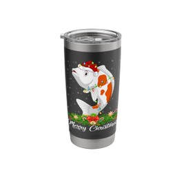 Xmas Lighting Decor Santa Hat Koi Fish Christmas Stainless Steel Insulated Tumbler
