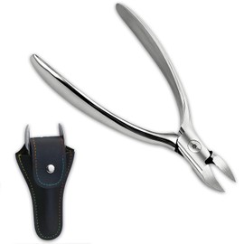 LIKENNY Nail Clipper, Nipper, Stainless Steel, Rolled Nails, Thick Nails, Entrance Toenails, For Feet, Cuticle Cutter, Self-Nail Care, Unisex, Storage Case Included (A)