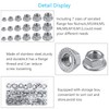HAKOTOM 180pcs Hex Flange Nuts,Serrated Nut Universal Locknuts Assortment Kit