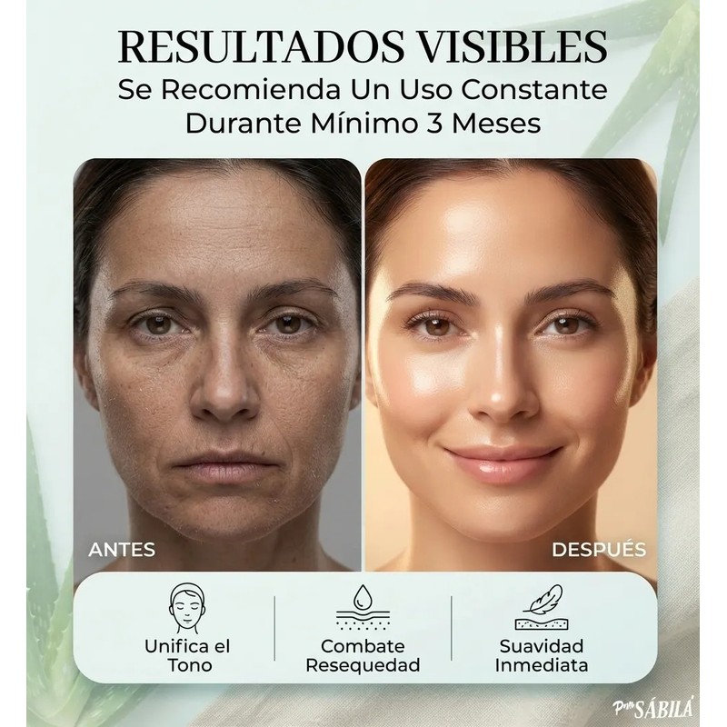 Crema Facial Sábila Y Vitamina E Manchas Y Resequedad 60g