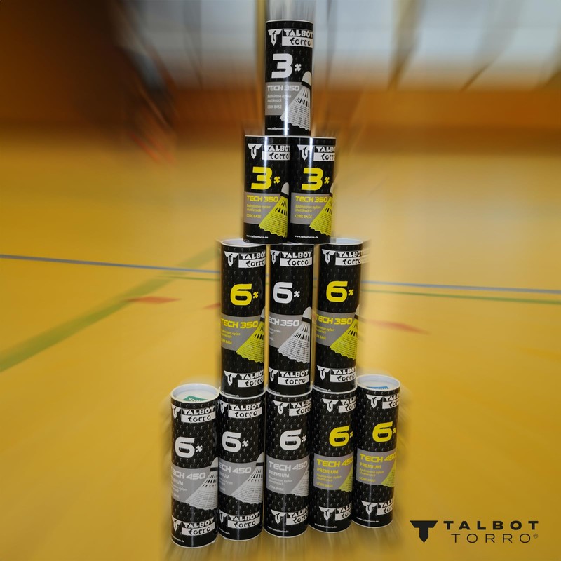 Talbot-Torro Tech 350, Nylon Shuttlecocks, Tube of 3 pcs.