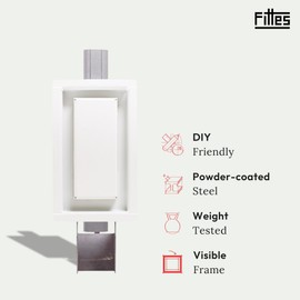 Fittes Framed Hideaway Hook [Luxe], Foldable Recessed Wall Mount Hooks for Hanging, Made of Solid Steel, Heavy Duty Holds 150 lbs, Great for Home Improvement or Garage Organization, DIY Install