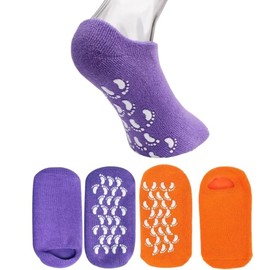 2 Pairs Gel Socks for Women Moisturizing Sock for Men Hard Rough Peeling Skin Soft Spa Repairing and Softening Calluses Dry Cracked Feet Skins Heels