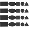 20 Pcs Black Mini Geometric Shapes Iron on Patches, Small