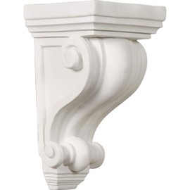 Ekena Millwork COR04X04X07DE 4-Inch W x 4-Inch D x 7 1/2-Inch H Devon Corbel , White