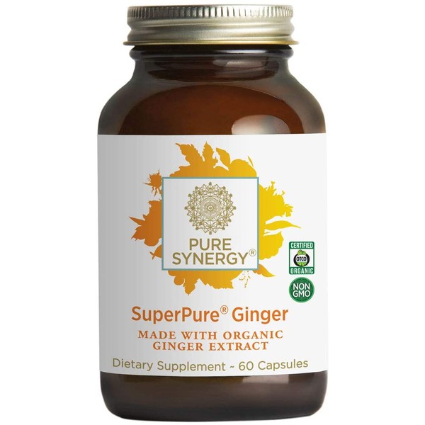 Pure Synergy SuperPure Ginger Extract | 60 Capsules | Made with Organic Ingredients | Non-GMO | Vegan | with 425 mg of Ginger Extract