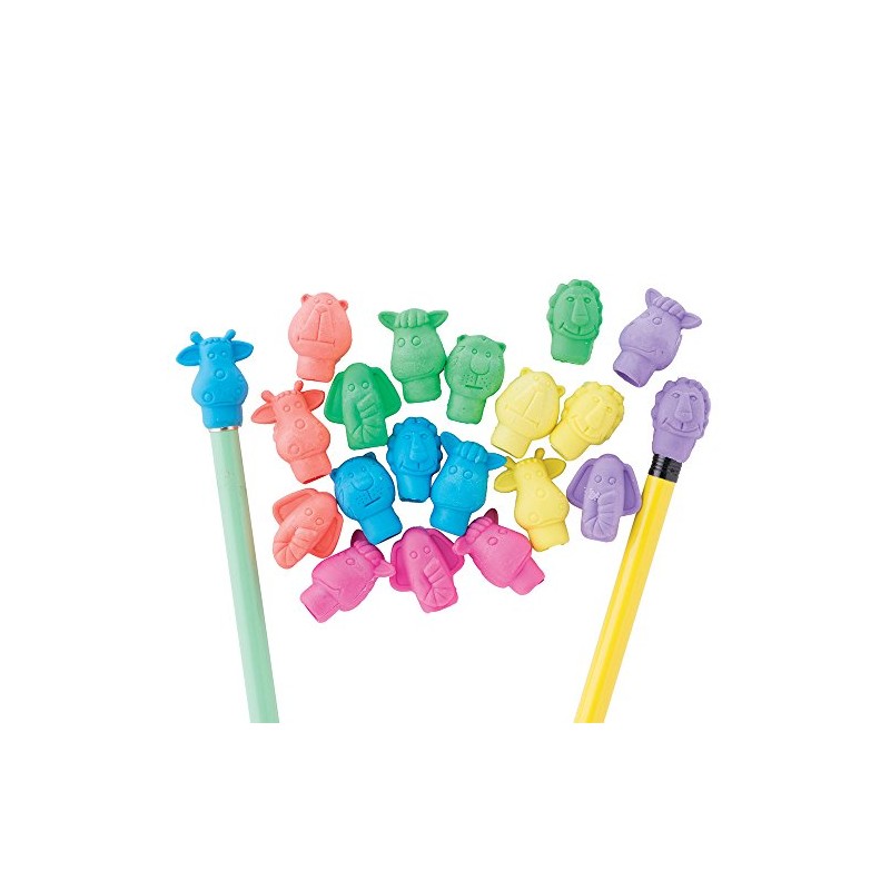 SmileMakers Zoo Animal Pencil Top Erasers - 144 per Pack