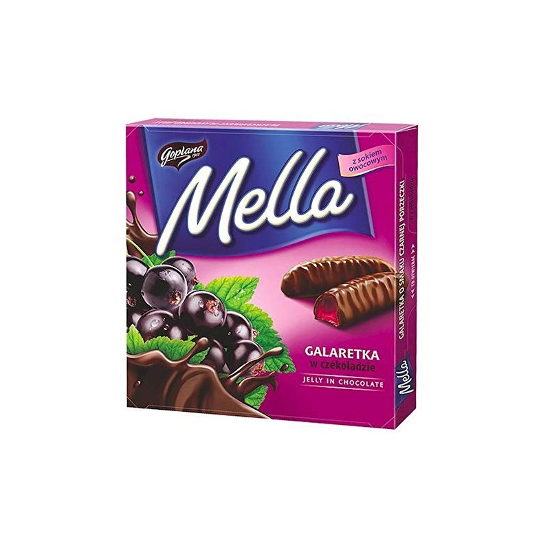 Jutrzenka MELLA Cocolate Coated Blackcurrant Jelly, 6.7oz