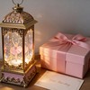 Ballerina Musical Snow Globe Lantern, Gold & Pink Spinning Figurine