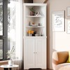 Furmax 62" Corner Cabinet, Bathroom Storage Cabinet with 6 Adjustable