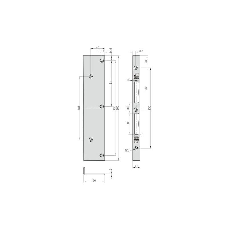 BASI Repair Angle Strike Plate for Interior Doors Room Doors
