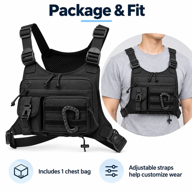 Men's Tactical Chest Bag for Outdoor Activities – Adjustable Shoulder