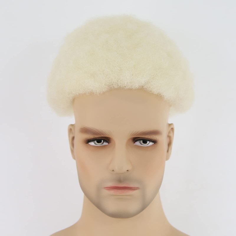 zigzag hair Blonde #613 Mix Brown Mens Toupee Fluffy Afro