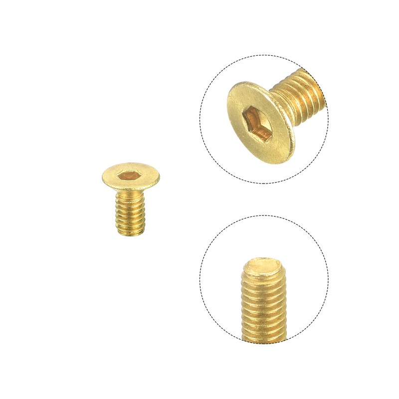 sourcing map Flat Head Socket Cap Screws, M3-0.5 x 6mm