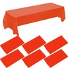 6 Packs 137x274cm Red Plastic Table Cloth,Large Red Party Disposable