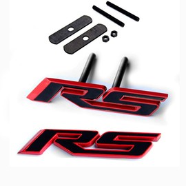 Yoaoo 2Pack OEM Grille Rs Plus Decal Emblem Badge 3D Compatible with Zl1 1LE Series Red Frame Red Line