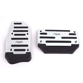 HnF shop Silver Universal Racing Sports Non-Slip Automatic Car Gas/Brake Pedal Pads Cover