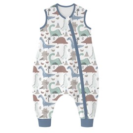 Yoofoss Small Square Air Layer Split Leg Sleeping Bag 2.5TOG Blue Dinosaur M