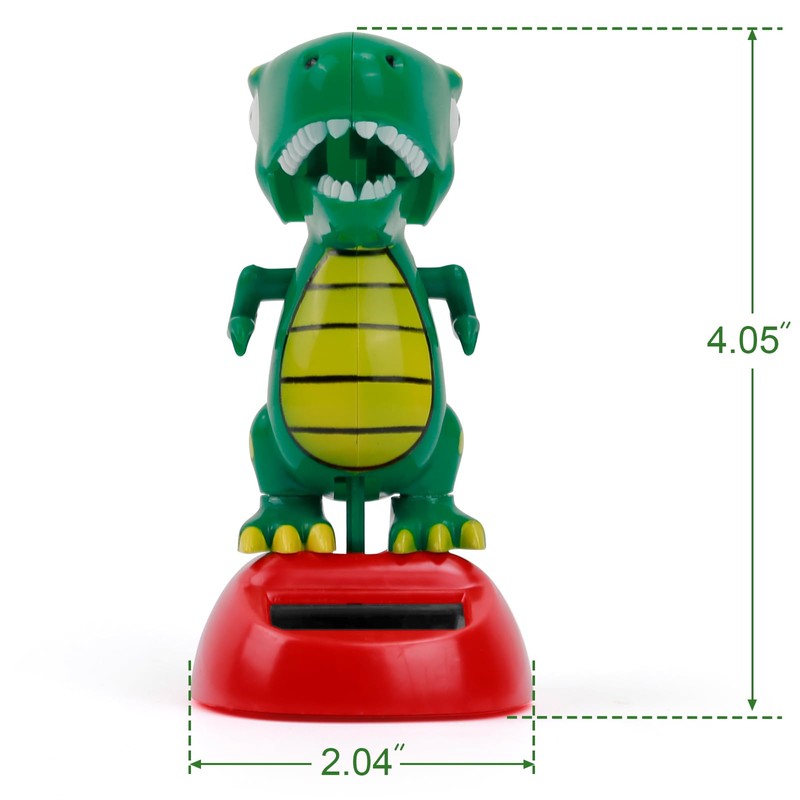 YGMONER Dinosaurs Waving Arms Car Dashboard Dancer Cartoon Style Solar