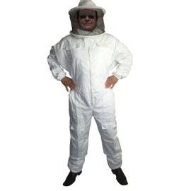 Bee Smart 600 - Heavy Duty Bee Keeping Suit with Removable Round Hat/Veil - Size XL
