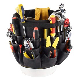 Tools Bucket Tool Organiser, Bucket Canvas Tool Holder and Organiser Bucket with 56 Pockets for Organizing Buckets