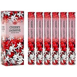 1 x Cherry Jasmine – Caja de seis Total de 20 Stick Tubos, 120 varillas de incienso – Dobladillo Incienso