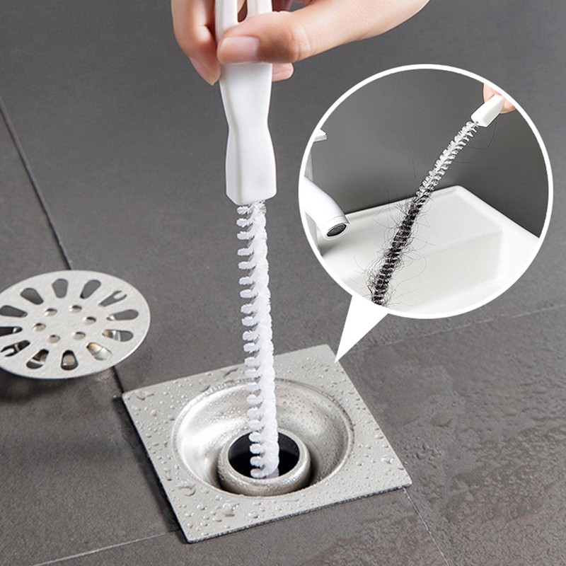 AYNKH 2 Pieces Sink Drain Brush 45cm Universal Flexible Sewer
