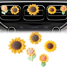 SOKPEWWM 5pcs Car Air Vent Clip,Different Shapes Sunflowers Car Air-Conditioning Outlet Clip Charm,Sunny Auto Interior Decoration Accessory, Air Freshener Decor Gift for SUV,Truck,Bus