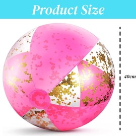 Kiuiom Glitter Water Ball, Glitter Beach Ball, Glitter Water Ball, Inflatable Ball Glitter for Summer Outdoor Activities, Water Games, Swimming Pool Beach Party, Set of 2