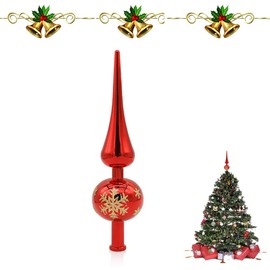 Aohcae Pack of 1 Christmas Tree Topper, Red, Tree Topper, Christmas Tree Topper, Red Christmas Tree Toppers for Christmas Tree Decorations (Red)