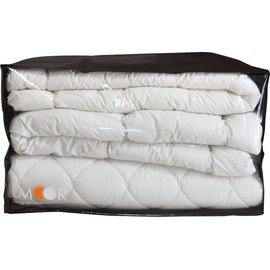 エムール 布団収納ケース エムールオリジナル 布団セット用 シングルゆとり 布団収納 布団収納袋 透明ビニール 持ち手付き ダブルジップ