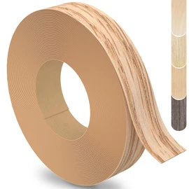 ZYJT Red Oak Edge Banding, 3/4 inch x 25ft roll of Veneer Wood Edge Banding, Preglued Wood Tape Banding for Cabinet Repair Furniture
