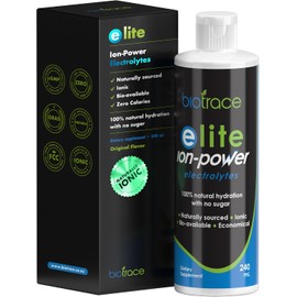 Biotrace Elite Electrolyte Drops 0 calorías 0 azúcar Hidratación rápida, entrenamiento, recuperación muscular Suplemento de minerales traza y electrolitos 30% más cloruro de potasio y magnesio 8 fl